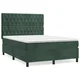 Vidaxl Box spring postelja z vzmetnico temno zelena 140x200 cm žamet