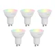 Komplet 5 pametnih GU10 50mm zatemnitvenih LED žarnic Opal 4,7W 400 lm 2700-6500K