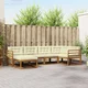 Set vanjskih sofa 6 kom. Prirodna i krem Smeđa 325 x 166,5 x 73 cm