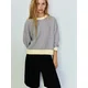 Pull&Bear Pulover PACIFIC RAYA FINA kremna/temno siva