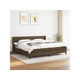 Den Box spring postelja z vzmetnico temno rjav 200x200 cm blago