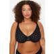 Trendyol Curve Black Polka Dot Stranded Mesh Plus Size Bra