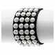 Zapestnica BLACK SNAKE ROUND RIVETS 4 ROWS - LSF1 91