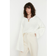 Trendyol Ecru Crop Spanish Sleeve Knitwear Sweater