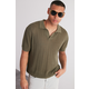 Trendyol Khaki Relaxed Limited Edition Short Sleeve Polo Neck Knitwear T-shirt