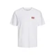 JACK & JONES Majica JJRush temno rdeča/bela