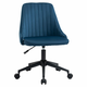 VINSETTO Modri žametni pisarniški stol z nastavljivo višino, 360° vrtljivim ergonomskim stolom in kolesi, 50x58x77- 85 cm