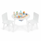 EcoToys WH135 bijeli set dječji stol sa stolicama 2 komada