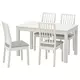 LANEBERG / EKEDALEN Sto i 4 stolice, bela/bela svetlosiva, 130/190x80 cmPrikaži specifikacije mera