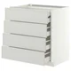 METOD / MAXIMERA Pod.elem.4fronta/2donj/3sred.fioke, bela/Aspudden svetlosiva, 80x60 cm