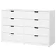 NORDLI Komoda s 8 fioka, bela, 160x99 cm