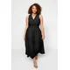 Trendyol Curve Black Belted Woven Shirt Dress