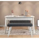 HANAH HOME Trpezarijski sto sa 2 klupe Costa 1053 White Anthracite