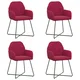 vidaXL vidaXL Jedilni stoli 4 pcs Žamet Vinorodna rdeča 55 x 50 x 84 cm, (5000296911)