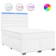 Vidaxl Box spring postelja z vzmetnico bel 140x190 cm umetno usnje