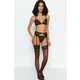 Trendyol Black Lace Garter and Stockings Knitted Underwear Set