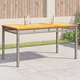 vidaXL Vrtna miza siva 140x80x75 cm poli ratan in akacijev les