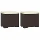 Vidaxl Tabure z blazino 2 kosa rjave barve 40x30x40 cm poli ratan