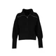 Trendyol Curve Black Turn-down Collar Zippered Crop Knitwear Cardigan