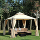 Outsunny Outsunny Vodoodporni vrtni gazebo 3 x 3 m s 4 stranskimi paneli bež barve, (20744474)