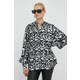 Košulja Bruuns Bazaar Geranium Ava za žene, boja: crna, regular, s ruskim ovratnikom