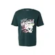 JACK & JONES Majica JJTRACK SKULL smaragd / svetlo roza / bela