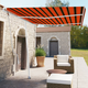 vidaXL Prostostoječa avtomatska tenda 350x250 cm oranžna/rjava