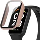GS Ovitek 2 v 1 + kaljeno steklo za Xiaomi Redmi Band 2/Xiaomi Smart Mi Band 8 Active, roza