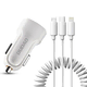 Dudao punjač za auto 2x USB 2.4A + USB kabel 3v1 Lightning / Type C / micro USB kabel (R7) - Bijela KP14093