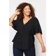 Trendyol Curve Black Knitted V-Neck Tiered Blouse