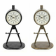 Galda pulkstenis DKD Home Decor 17 x 8 x 31 cm Crna zlatan Željezo PVC Loft (2 kom.)