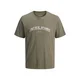 JACK & JONES Majica JJAVERY temno siva / greige / oliva
