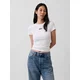 GAP Ribbed T-Shirt with Logo - Womens