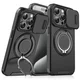Maska za telefon iPhone 15 Pro CAMSHIELD RING STAND, Crna