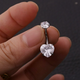 Piercing uhan Lia - srebro / srce KP23610