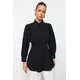 Trendyol Black Waist Fitted Pearl Detail Woven Shirt