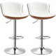 HOMCOM HOMCOM barski stol umetno usnje, kovina 50D x 46Š x 85 106V cm Krem bel+Srebrn, (5000242656)