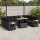 10-dijelni set vrtnih sofa s jastucima crni poliratana bagrem