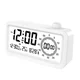 INF Polnilna pametna budilka z LCD, nočno lučjo in časovnikom White, (5000290743)