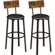 Songmics Barski stoli komplet 2 kosov 40.1x44.2x100.5 cm rjava