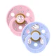 BIBS x Moomin - Okrogla duda Colour Dreaming, lateks - Baby Pink Mix 6-18m