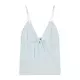 Bershka Top  svetlo modra / bela