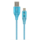 Gembird vrhunski polnilni in podatkovni kabel Micro-USB, bombažna pletenica, 2 metra, modra in bela