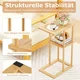 Northix Bambusov komplet stranskih mizic v obliki črke C, 2-nivojski, 40x28x65 cm