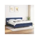 Den Box spring postelja z vzmetnico modra 200x200 cm blago