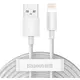 BASEUS WISDOM 2-PACK LIGHTNING 150CM/2.4A WHITE (6953156230316)