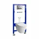 WC SET - Geberit ugradni vodokotlić sa zidnim nosačem+Geberit hrom taster+Vitra S50 konz. wc šolja+wc soft close daska