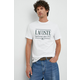 Bombažna kratka majica Lacoste bela barva