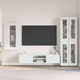 vidaXL Komplet TV omaric s predalom s polico Bela Konstruiran les