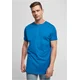 Long Shaped Turnup Sports Blue T-Shirt